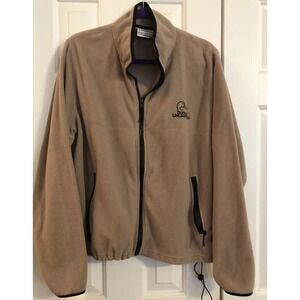 Ducks Unlimited Men's Size M Full Zip Fleece Jacket Lightweight Beige
